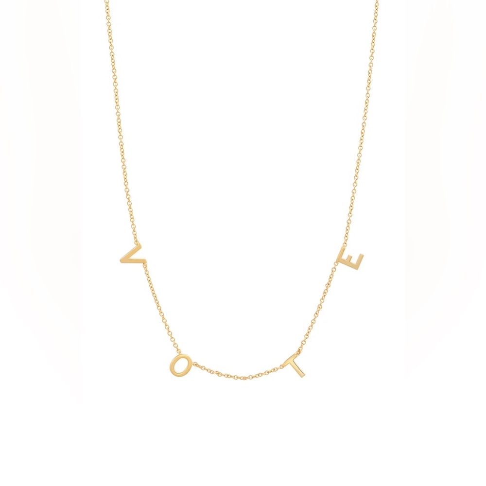 BYCHARI “VOTE” necklace in 14k gold